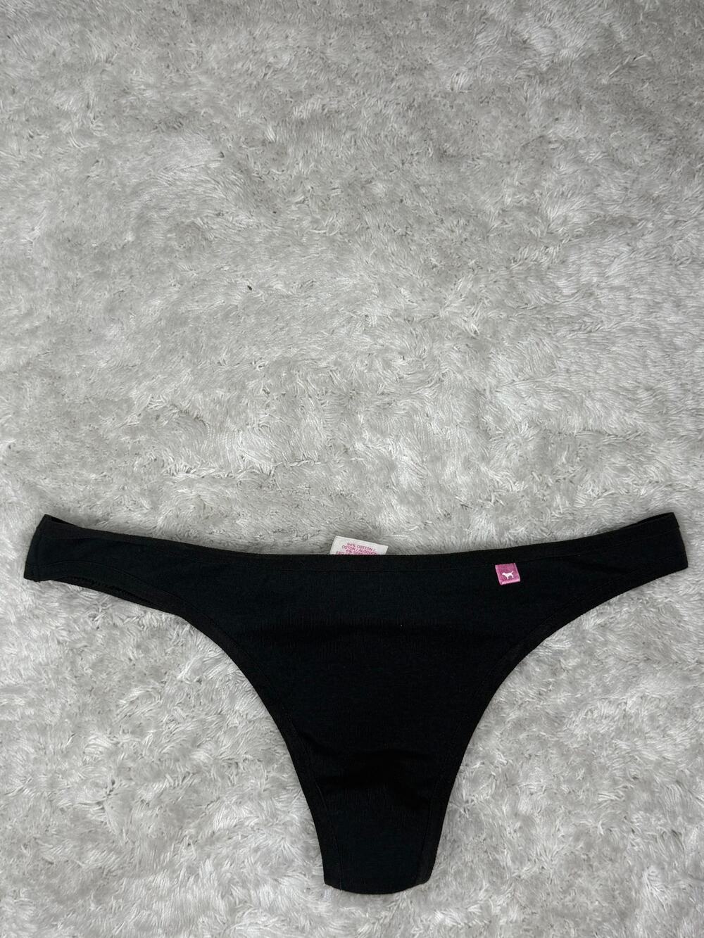 NWT PINK Victoria’s Secret Black Skinny Side Thong XS 06/09